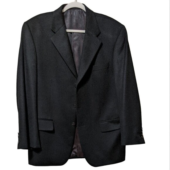 Vintage Austin Barrie black cashmere classic Italy event business blazer42R